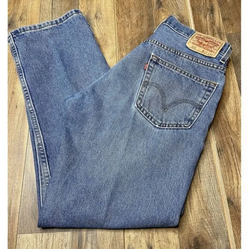Vintage Levi 505 Jeans‎ Mens 33X30 Blue 2004 Straight 100% Cotton Denim Red Tab